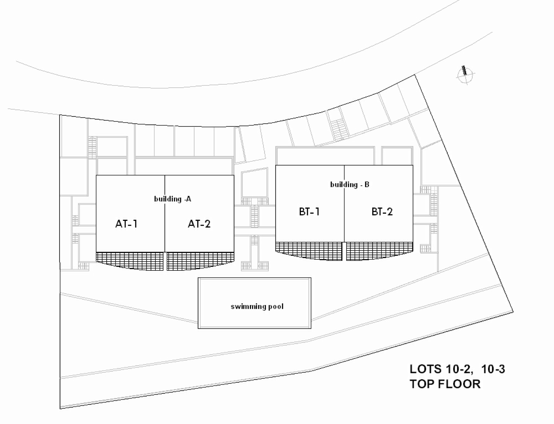 Previously approved top floor plan for lots 10-2 and 10-3